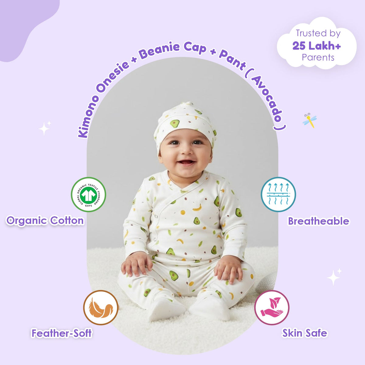 Newborn Kimono Onesie Gift Set - 3 Pieces