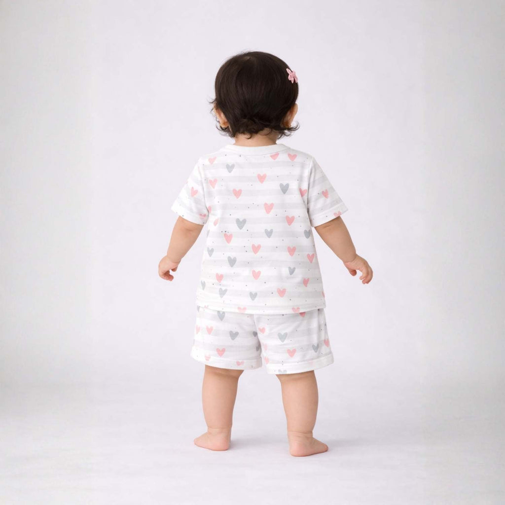 Little Heart Cotton Kids T-Shirt & Shorts Set