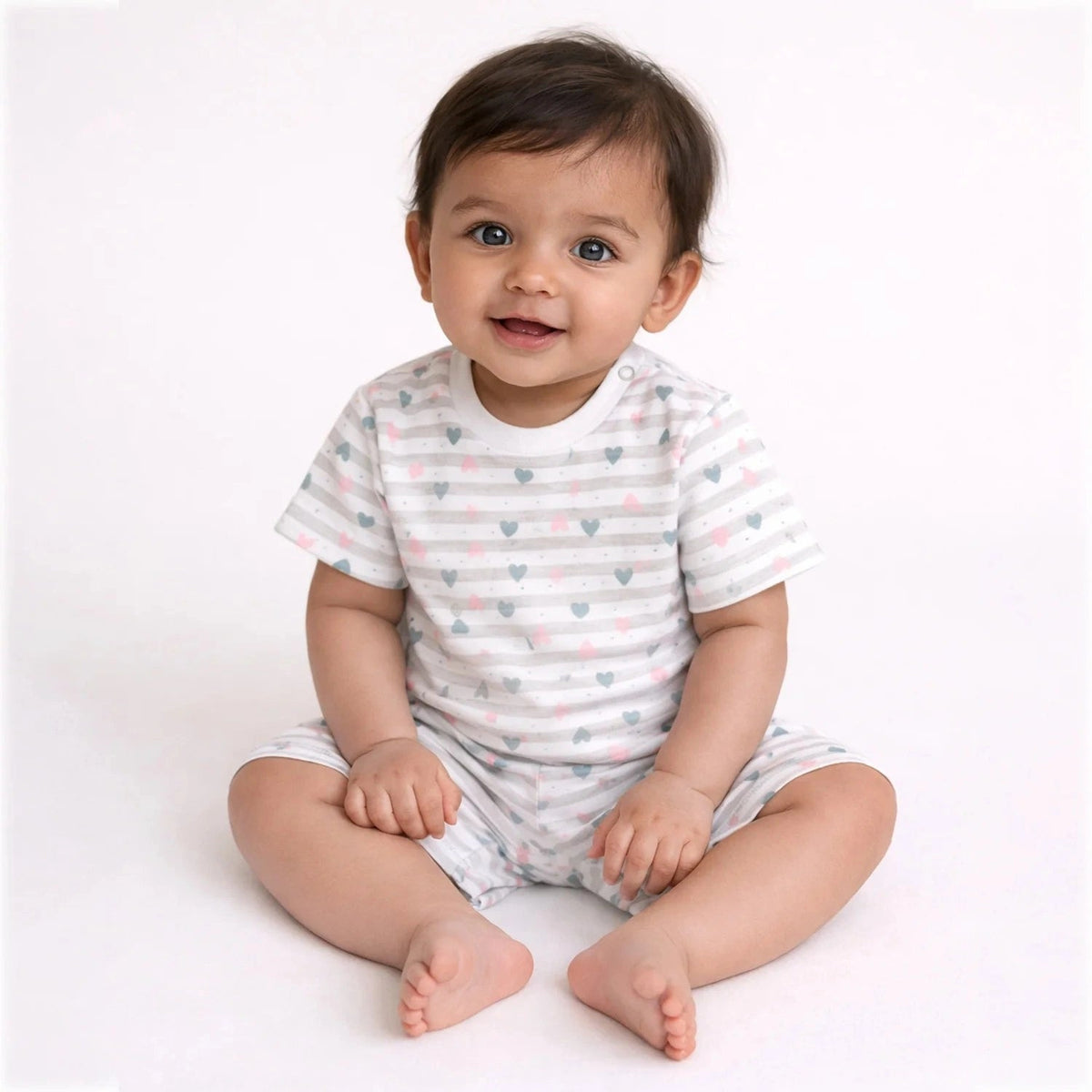 Little Heart Cotton Kids T-Shirt & Shorts Set