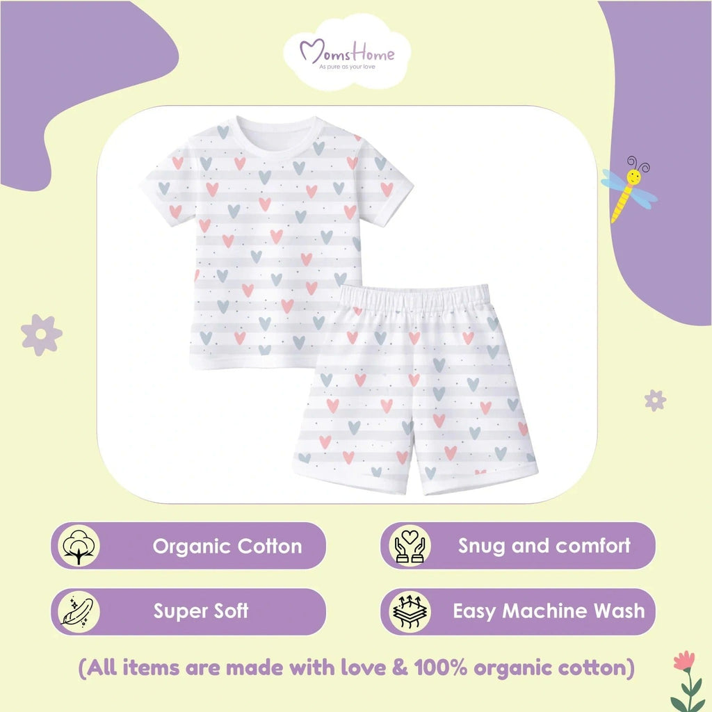 Little Heart Cotton Kids T-Shirt & Shorts Set