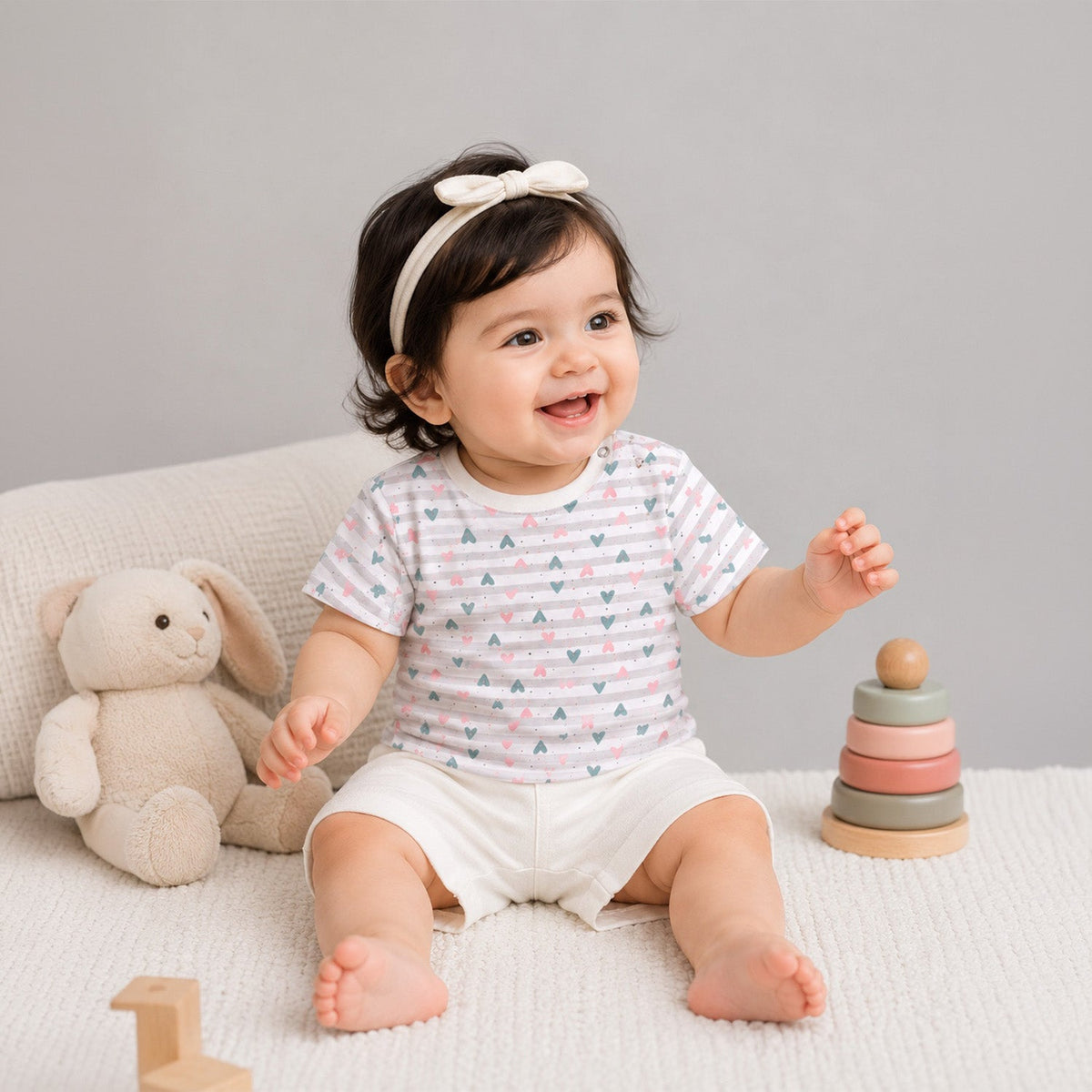 Little Heart & Bunny Kids T-Shirts - Pack of 2