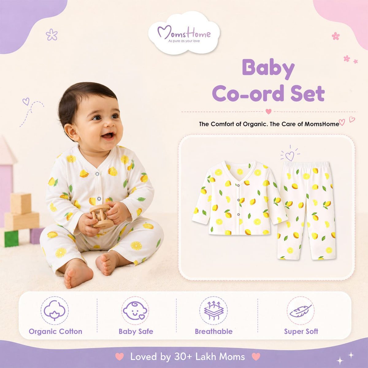 Lemon Organic Cotton Baby Shirt & Trousers