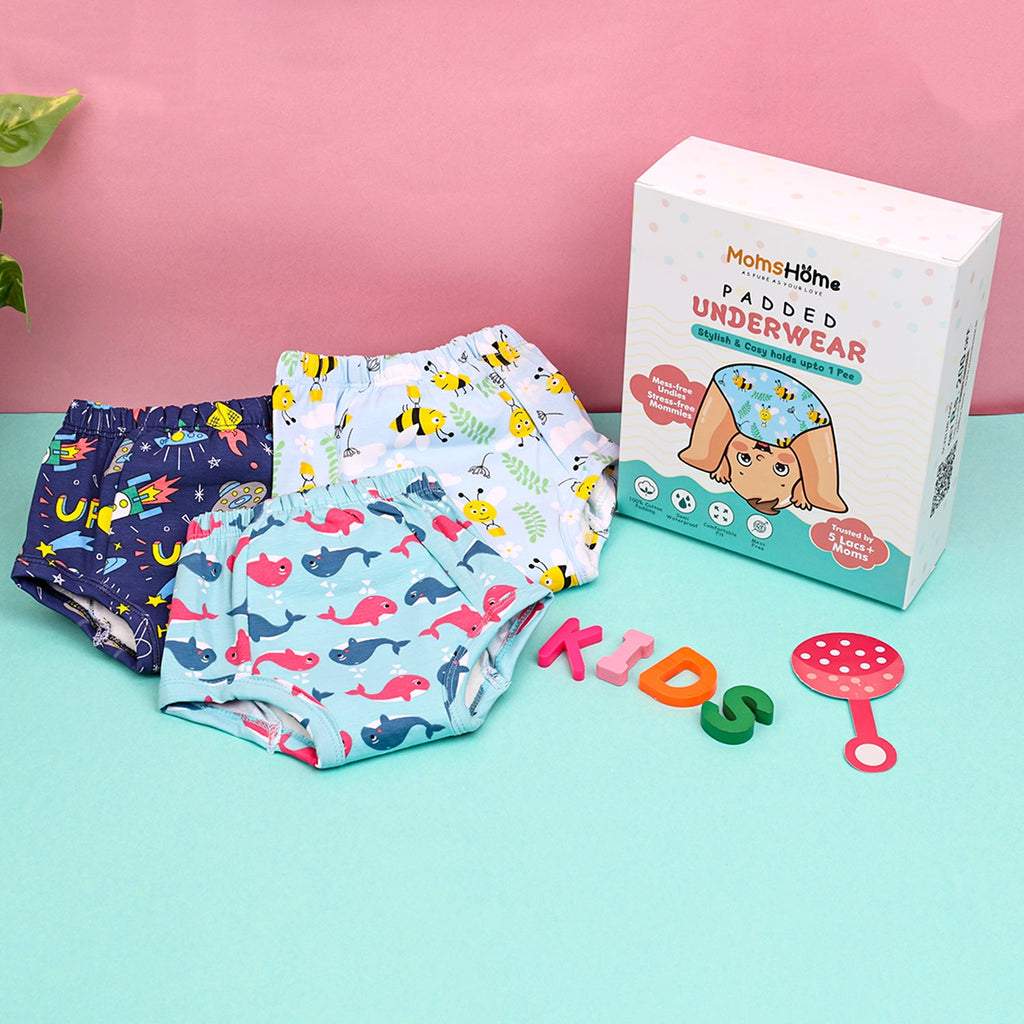100% Cotton Unisex Baby Padded Underwear - Pack of 3