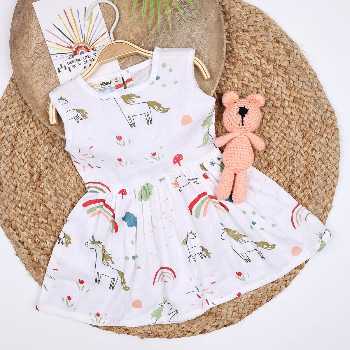 Baby Girl Organic Cotton Sleeveless Frock - Unicorn