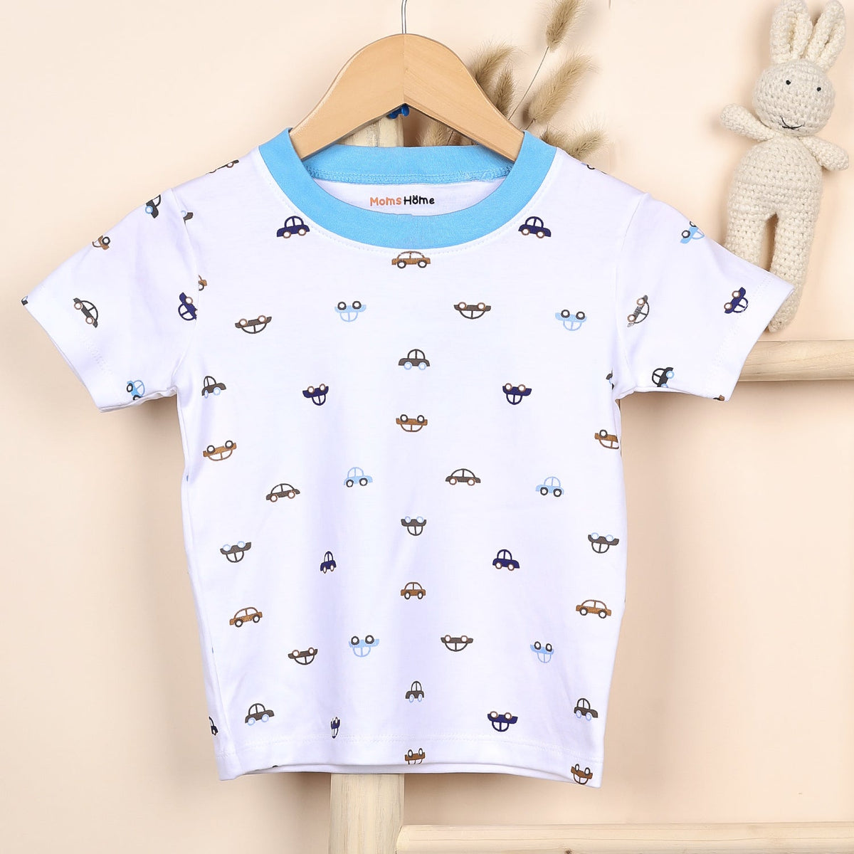 Car Print Cotton Kids T-Shirt & Shorts Set