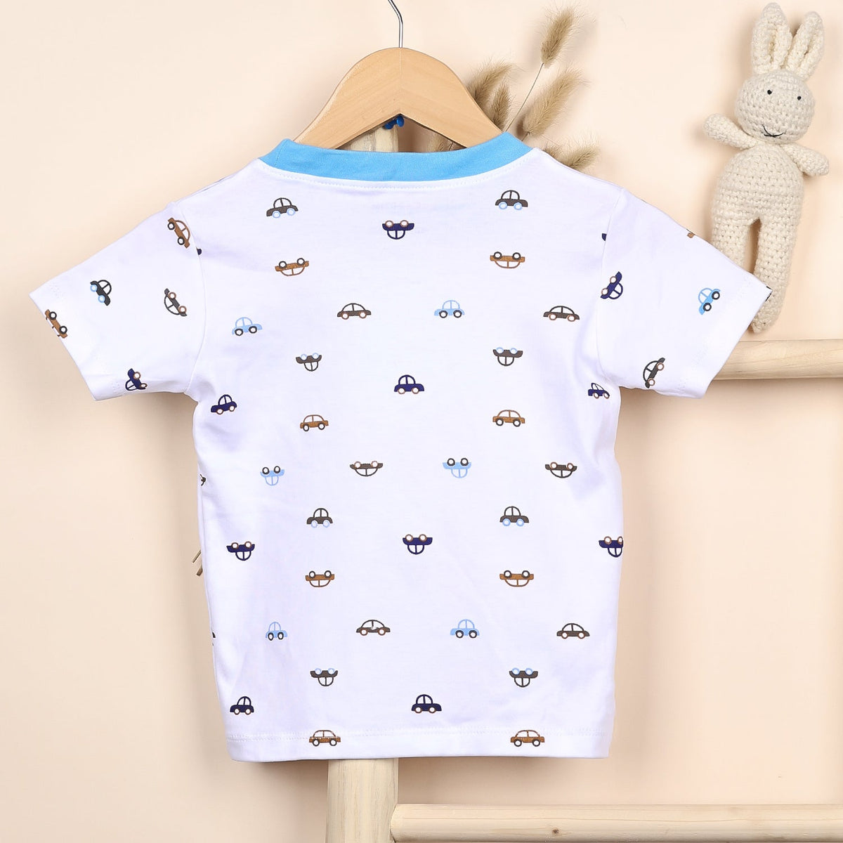 Car Print Cotton Kids T-Shirt & Shorts Set