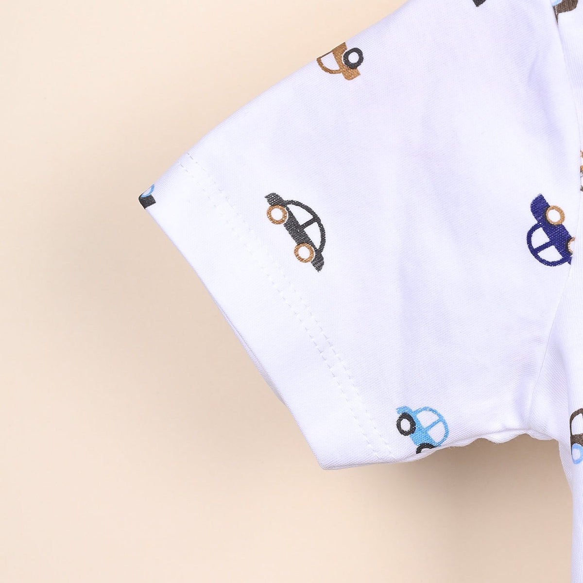 Car Print Cotton Kids T-Shirt & Shorts Set