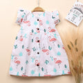 Baby Girl Organic Cotton Sleeveless Frock - Flamingo