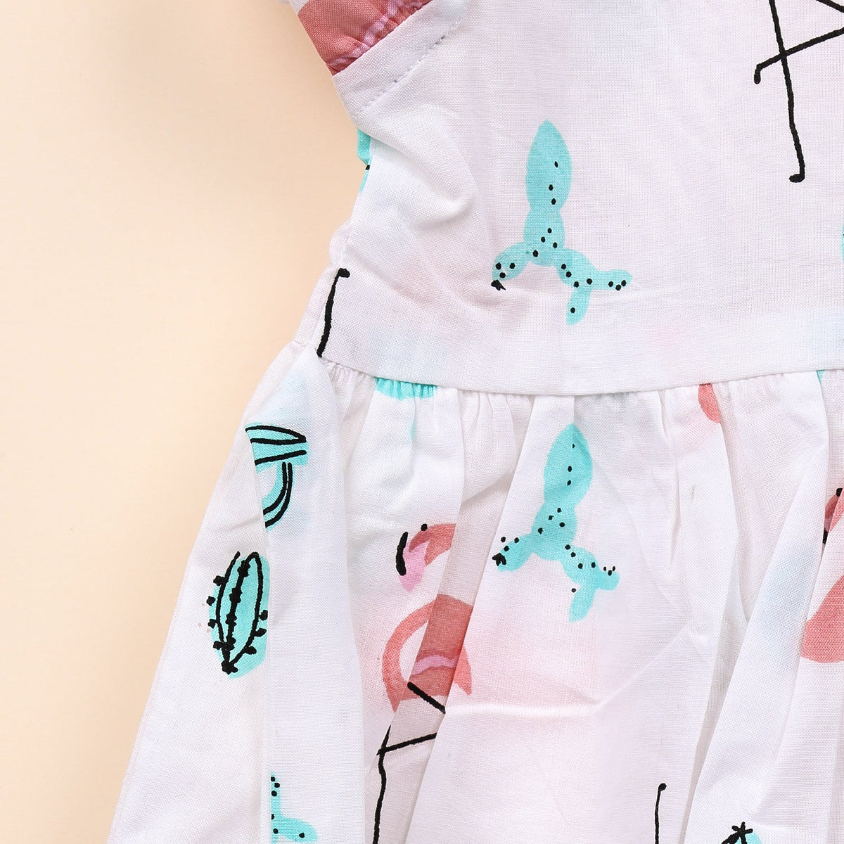 Baby Girl Organic Cotton Sleeveless Frock - Flamingo