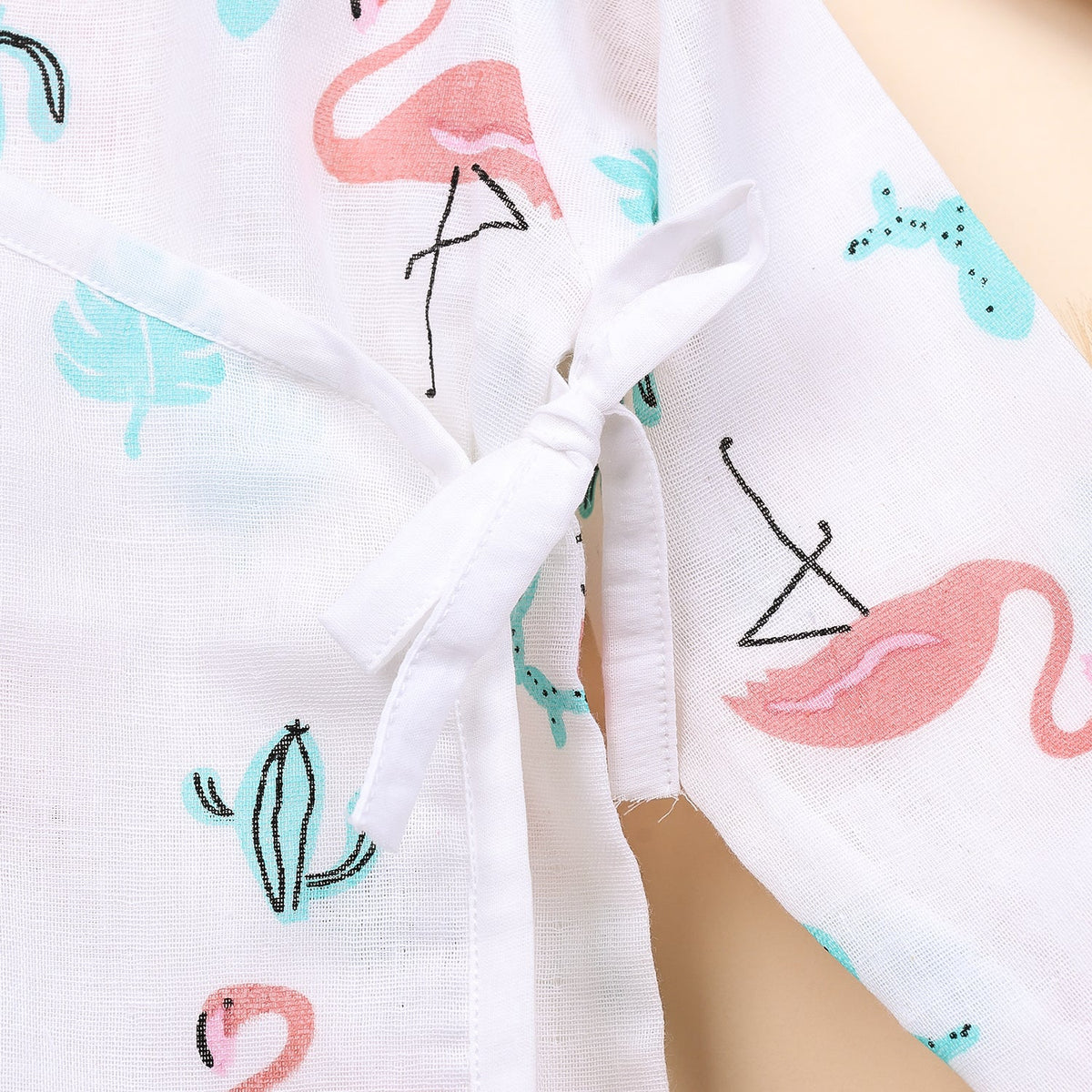 Baby Organic Cotton Front Open Jhabla - Flamingo