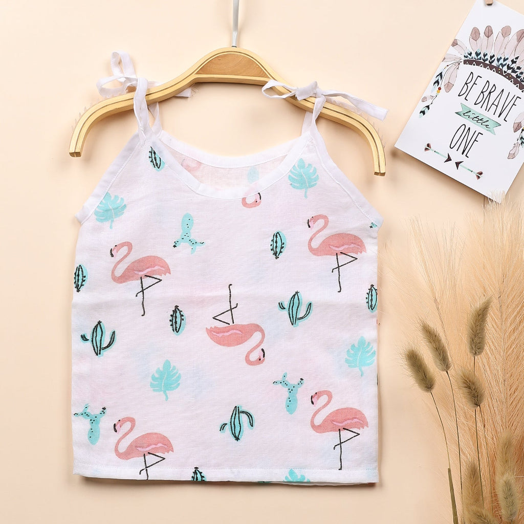 Baby Organic Cotton Knot type Jhabla - Flamingo