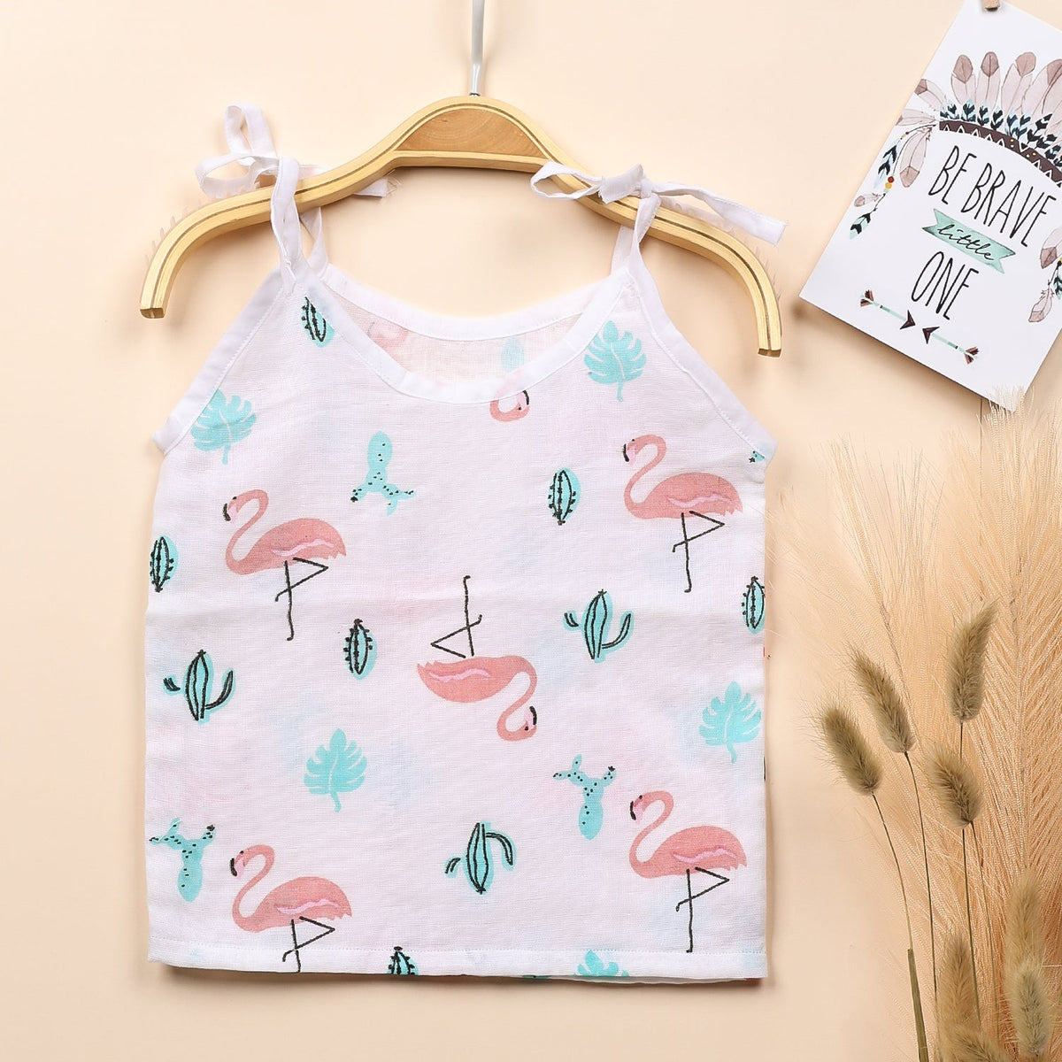 Baby Organic Cotton Knot type Jhabla - Flamingo