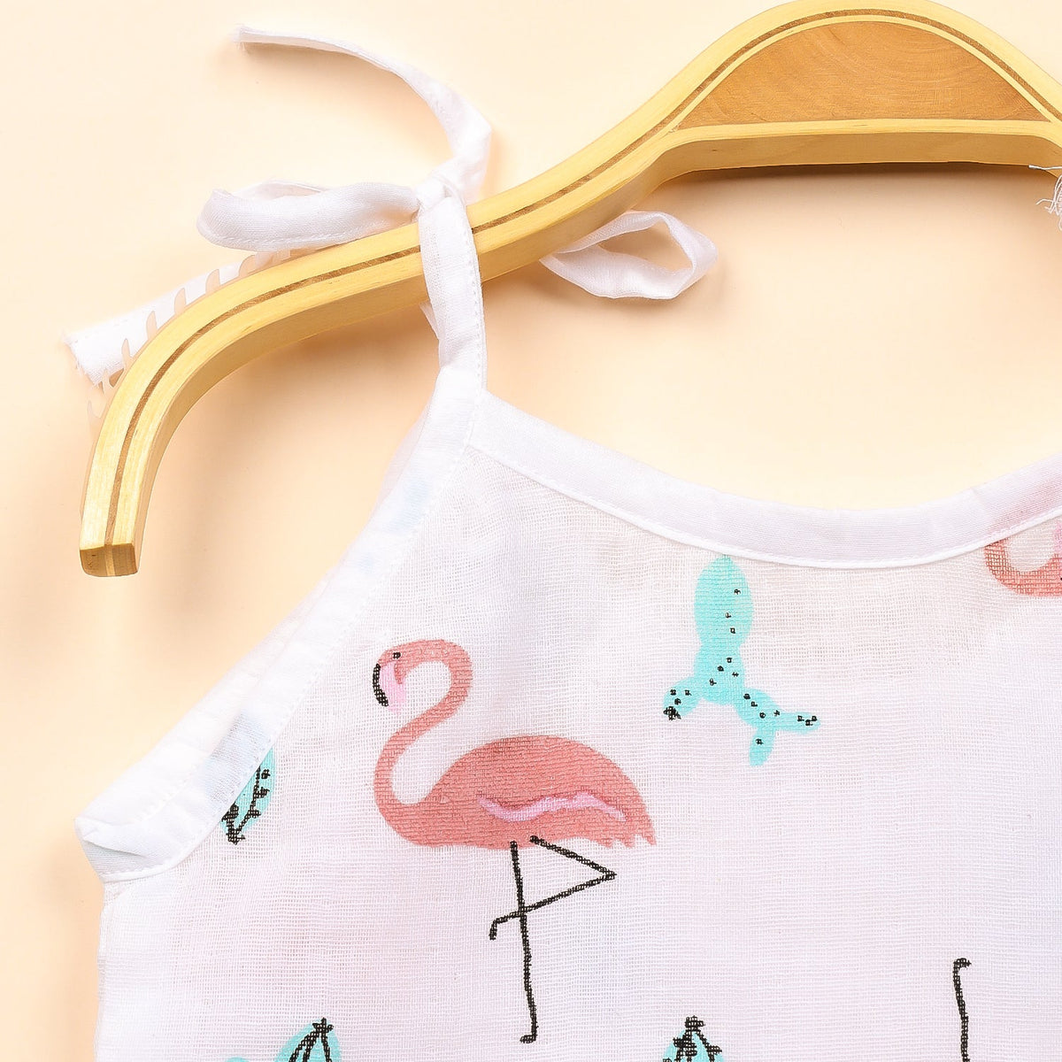 Baby Organic Cotton Knot type Jhabla - Flamingo
