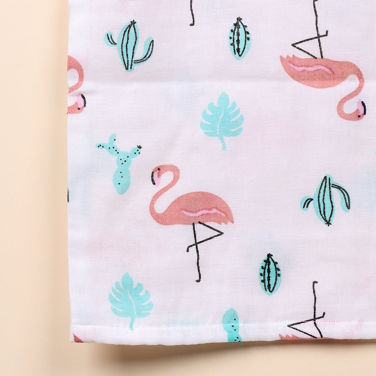 Baby Organic Cotton Knot type Jhabla - Flamingo