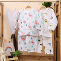 Lion & Flamingo Muslin Jhabla Sets - Pack of 2