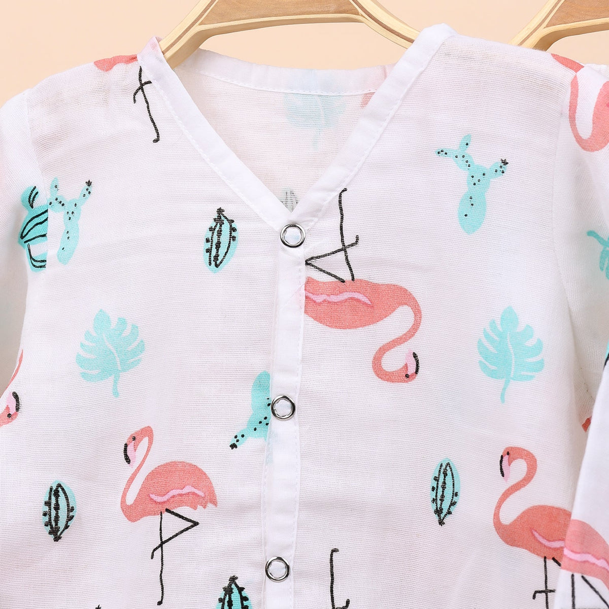 Lion & Flamingo Muslin Jhabla Sets - Pack of 2