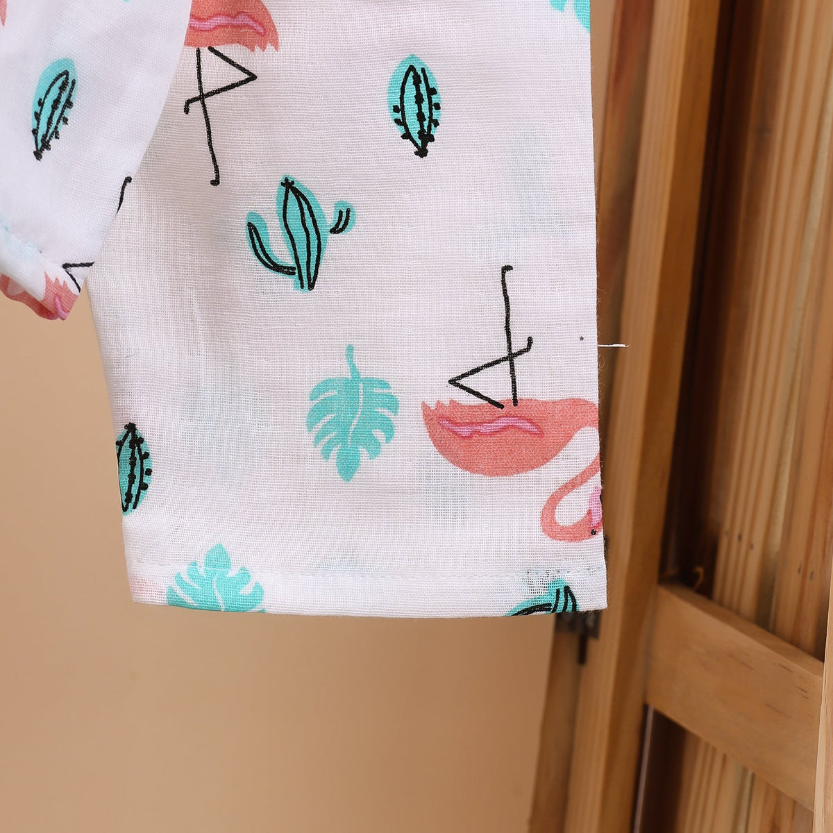 Lion & Flamingo Muslin Jhabla Sets - Pack of 2