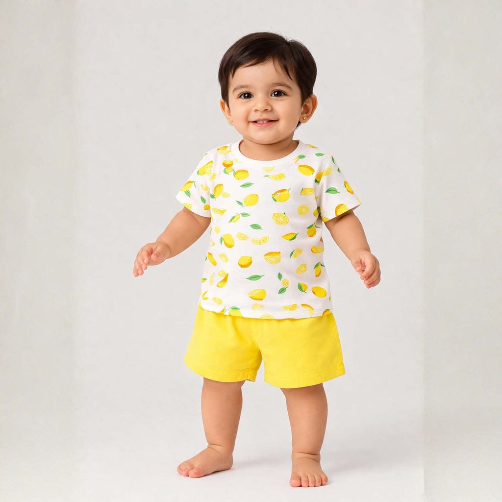 Lemon Organic Cotton Kids T-Shirt & Shorts