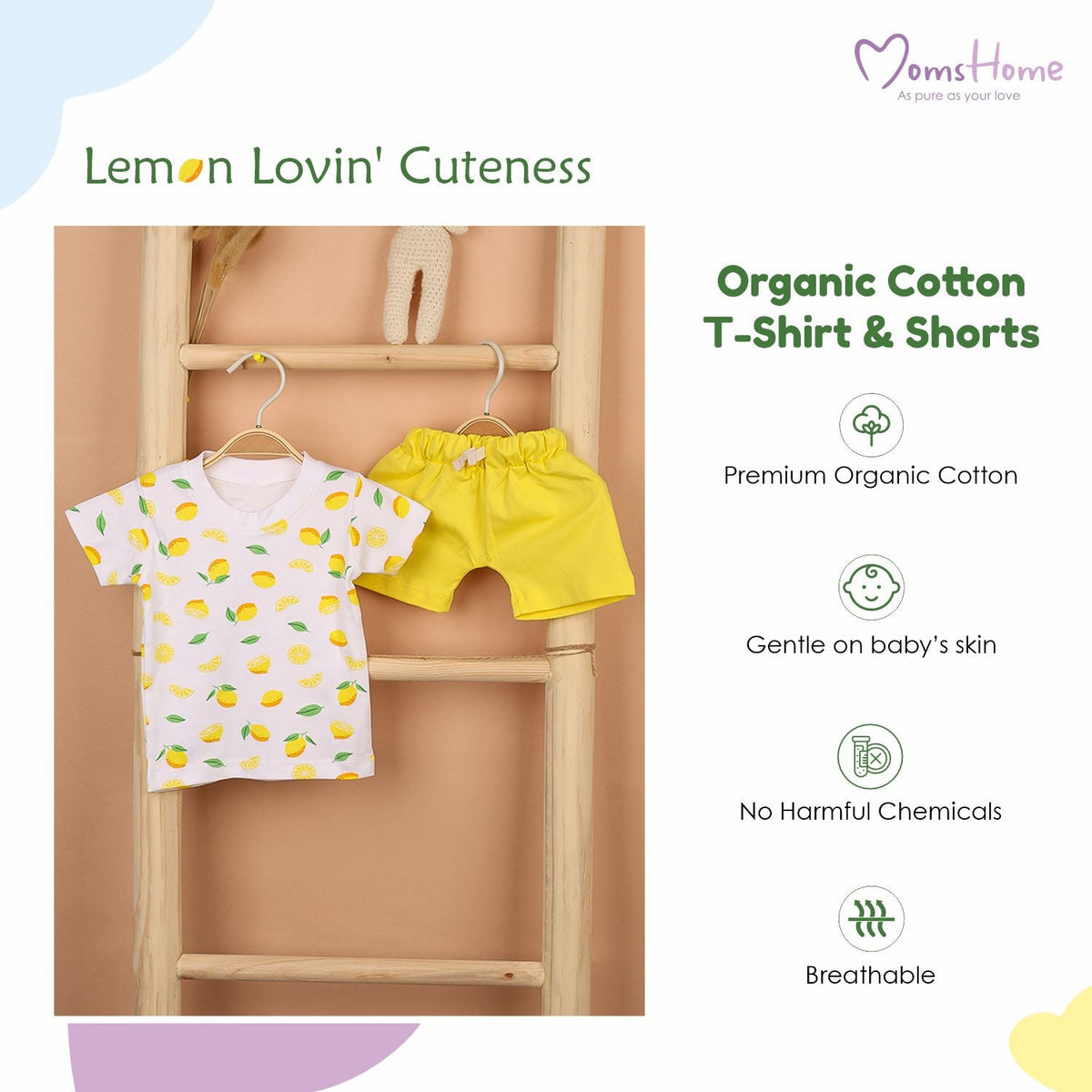 Lemon Organic Cotton Kids T-Shirt & Shorts
