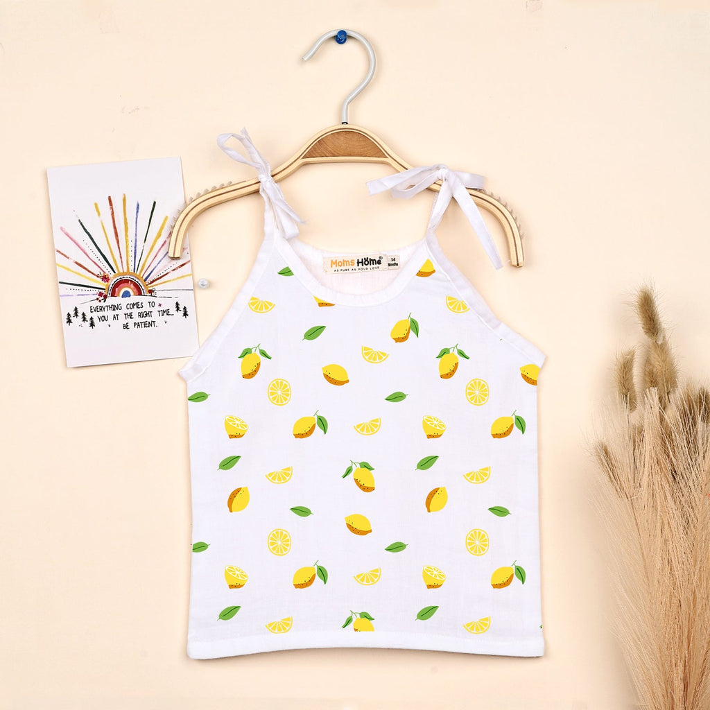 Baby Organic Cotton Knot type Jhabla - Lemon