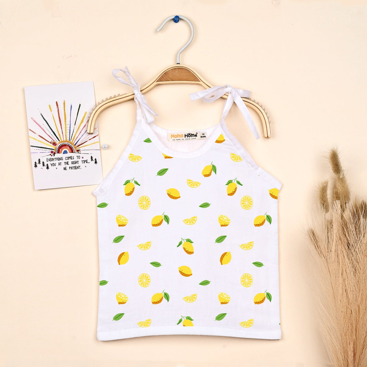 Baby Organic Cotton Knot type Jhabla - Lemon
