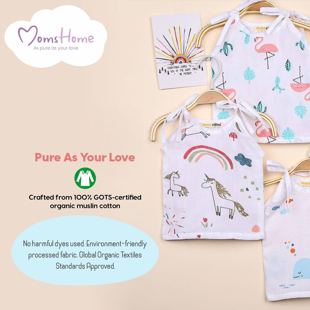 Baby Organic Cotton Knot type Jhabla - Pack of 2