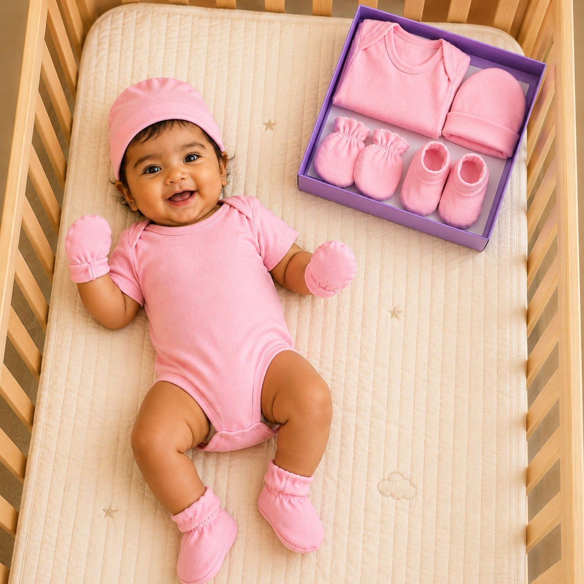 Organic Cotton Baby Onesies Gift Set - 4 Pieces
