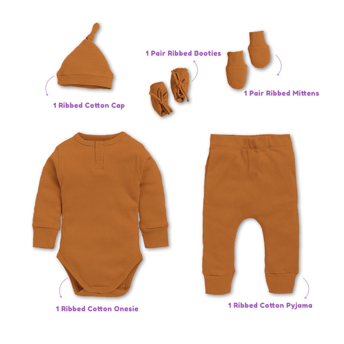 Organic Cotton Baby Gift Set - 5 Pieces