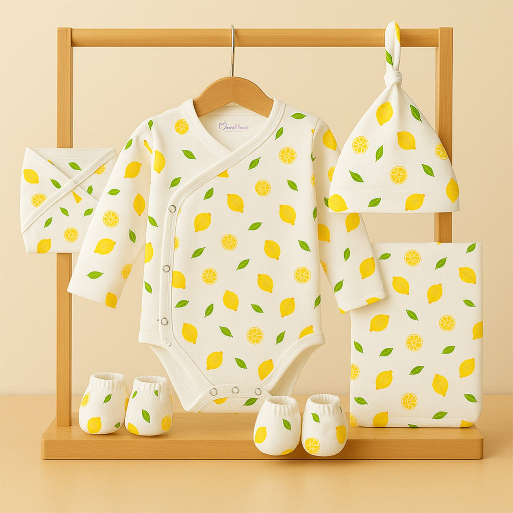 Lemon Organic Cotton Baby Gift Set - 6 Pieces