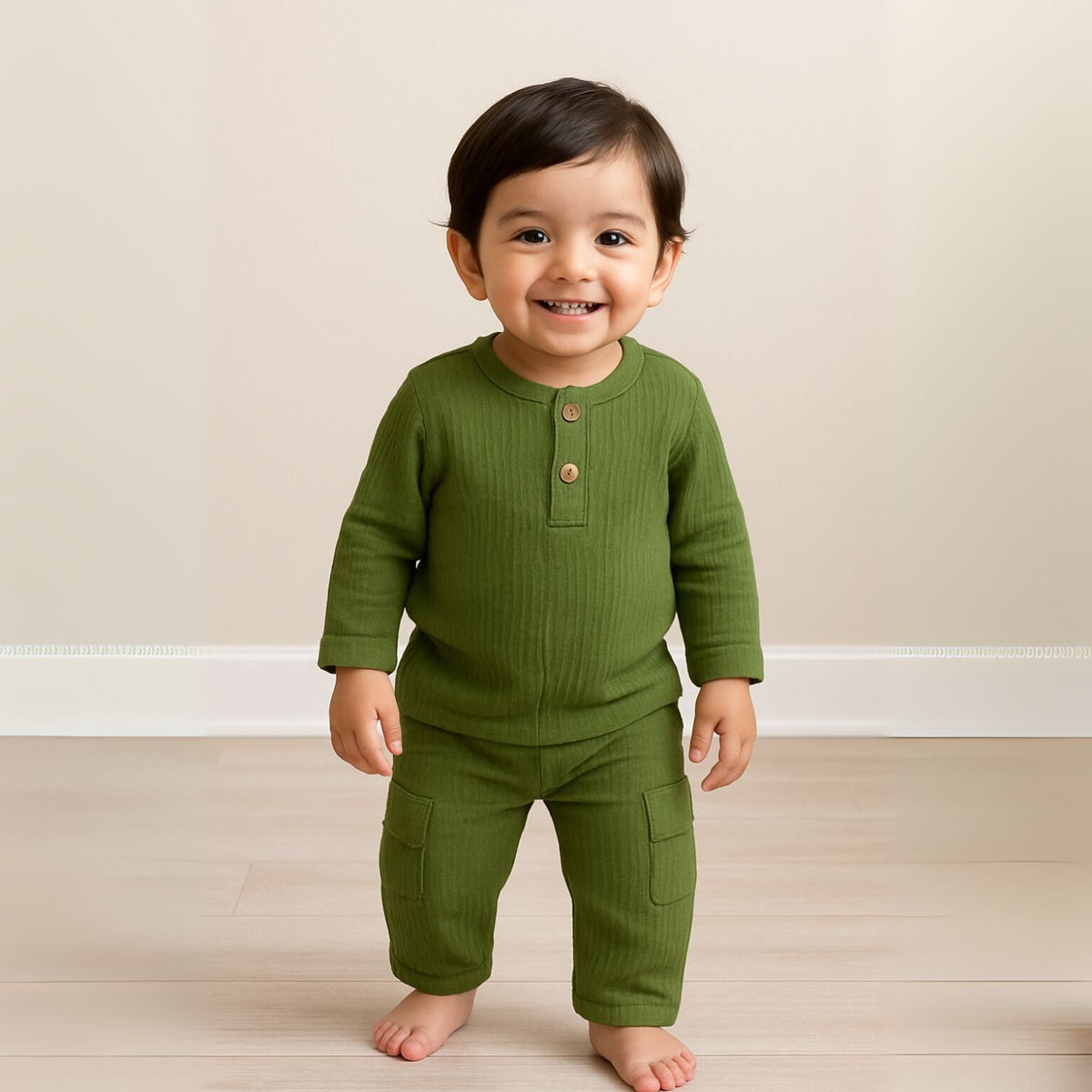 Organic Cotton Kids Shirt & Trousers Set