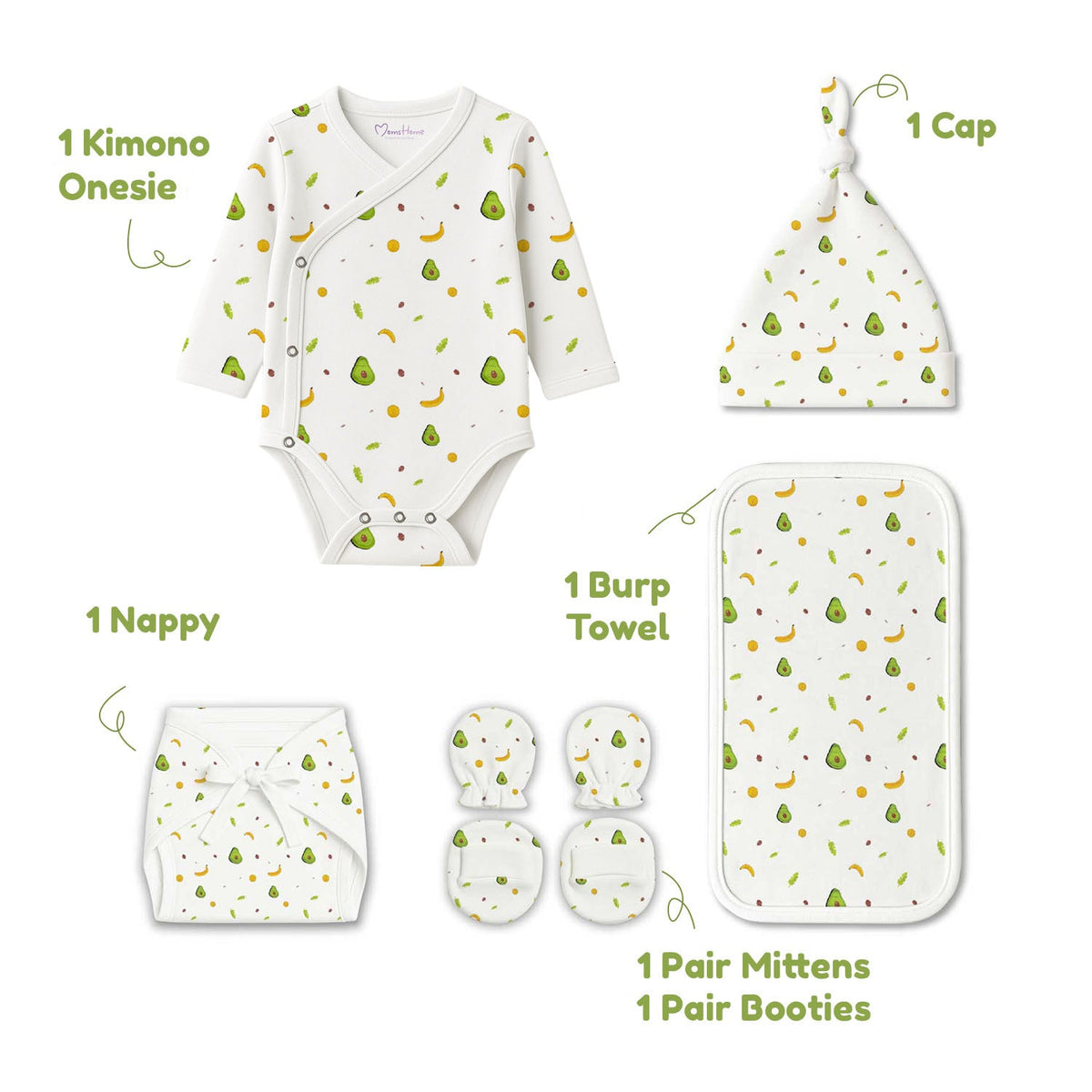 Avocado Baby Clothing Gift Set - 6 Pieces