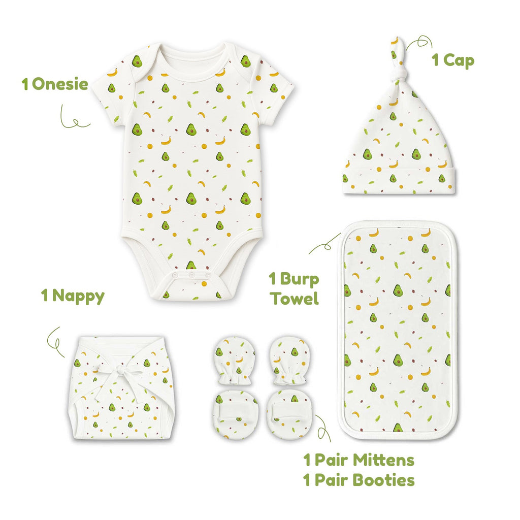 Avocado Newborn Summer Gift Set - 6 Pieces