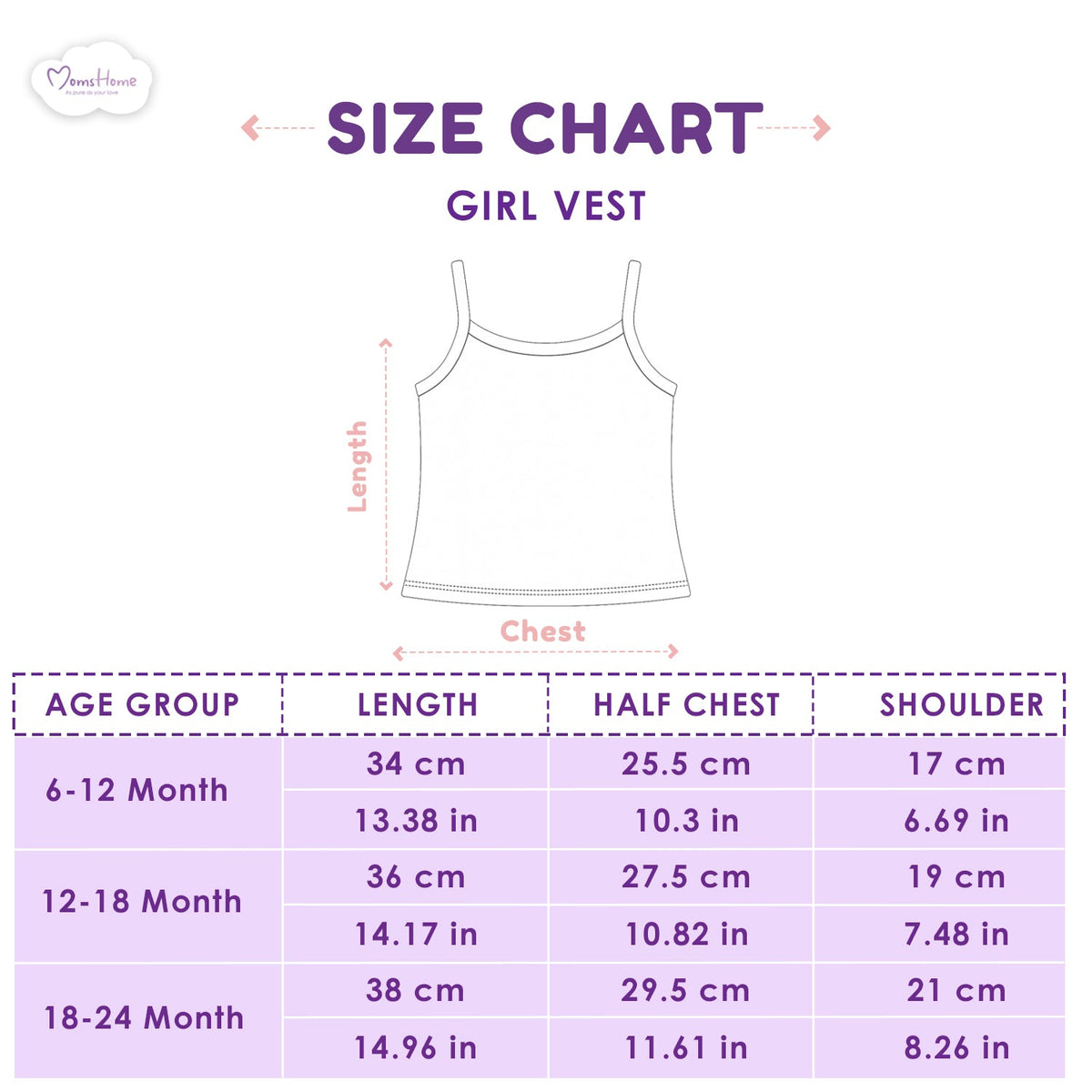 Baby Girl Vest - Pack of 1