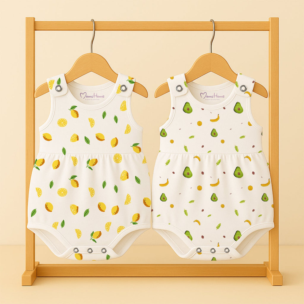 Girls Organic Cotton Frock Onesies - Pack of 2
