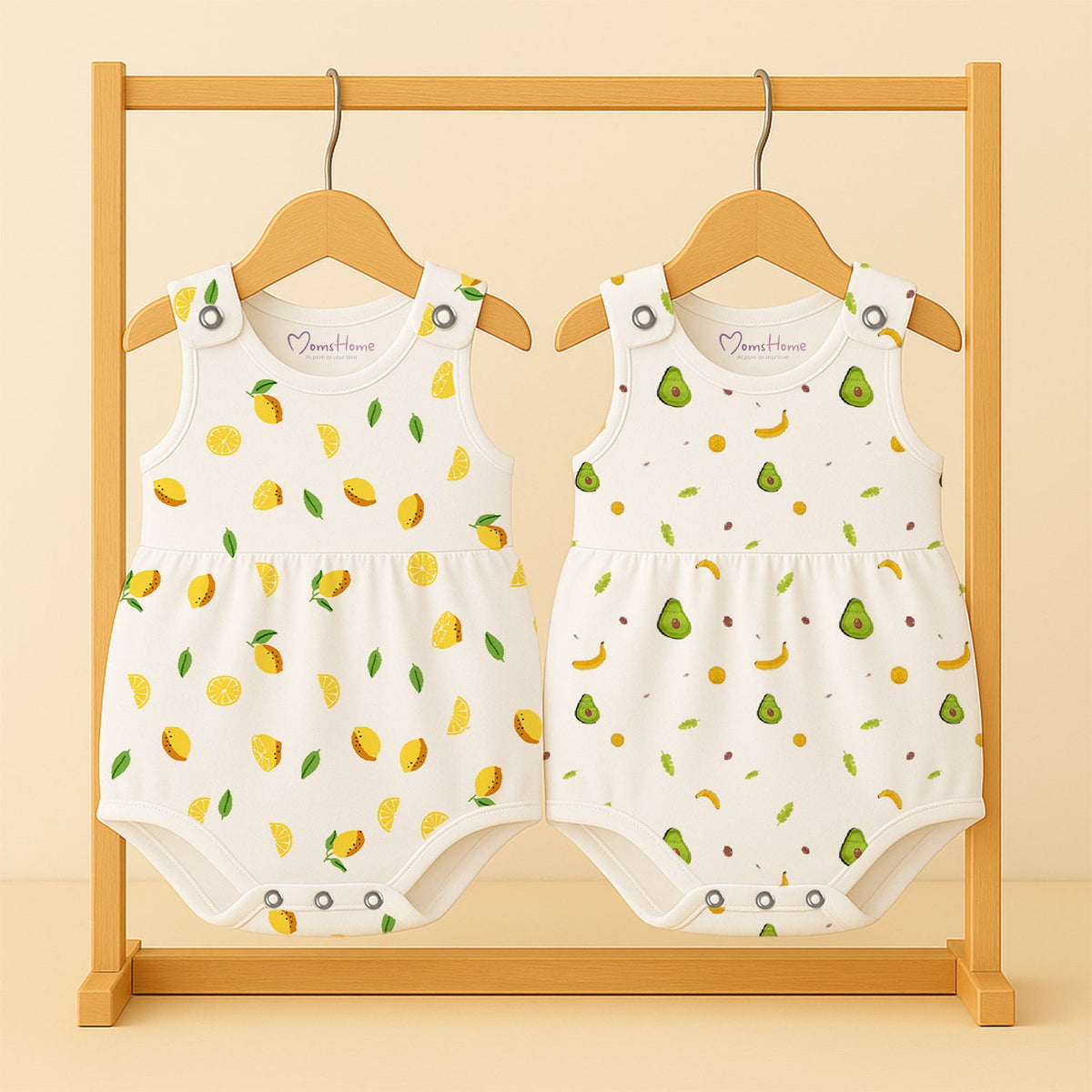 Girls Organic Cotton Frock Onesies - Pack of 2