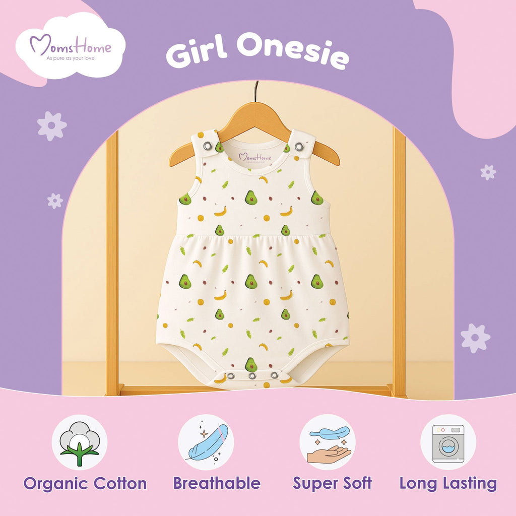 Girls Organic Cotton Frock Onesies - Pack of 2