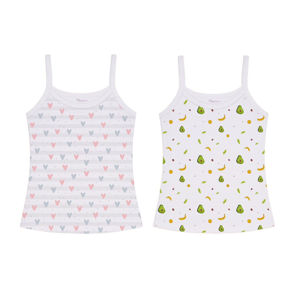 Girls Organic Cotton Sleeveless Vests - Pack of 2