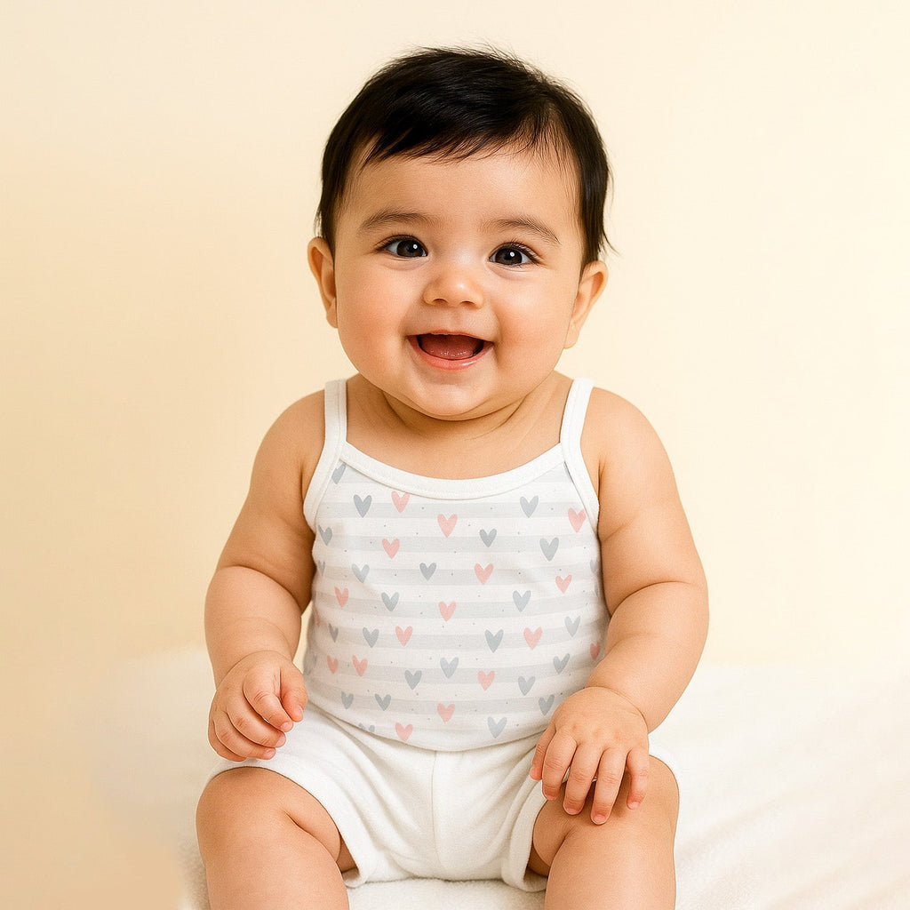 Girls Organic Cotton Sleeveless Vests - Pack of 2