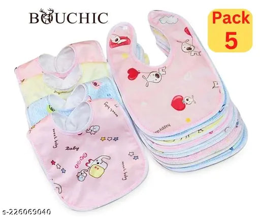 Bouchic Cotton Baby Bibs - Pack of 5
