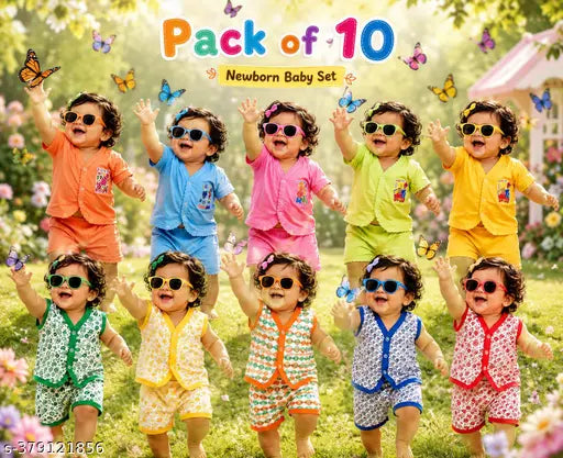 SAI Newborn Vest & Shorts Combo - Pack of 10