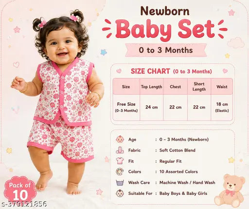 SAI Newborn Vest & Shorts Combo - Pack of 10