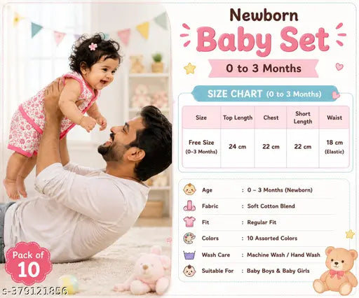 SAI Newborn Vest & Shorts Combo - Pack of 10