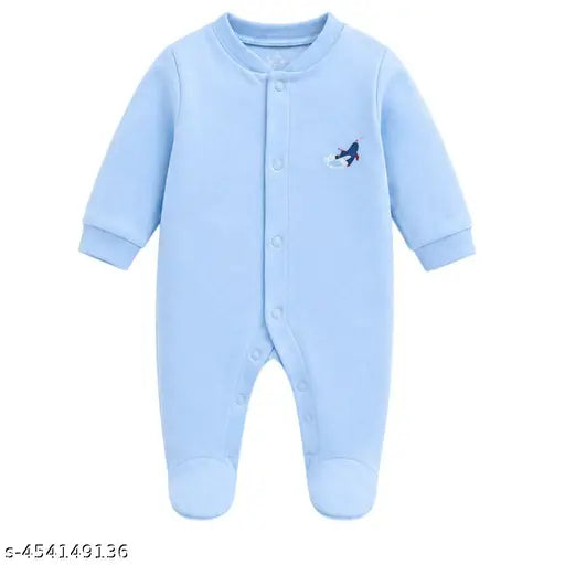 Multicolour Cotton Baby Sleepsuits - Set of 3