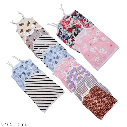 Cotton Baby Jhablas & Tops - Pack of 12