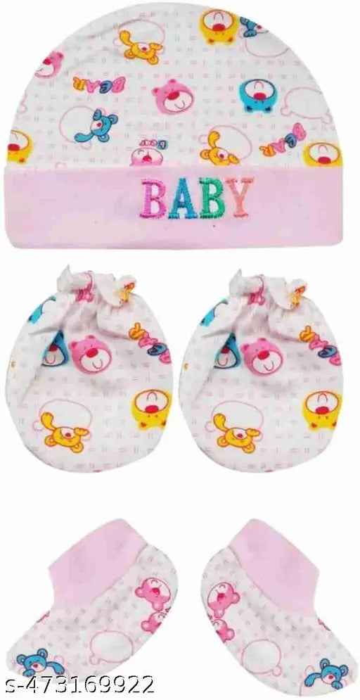 Newborn Cotton Cap & Mittens - Pack of 2