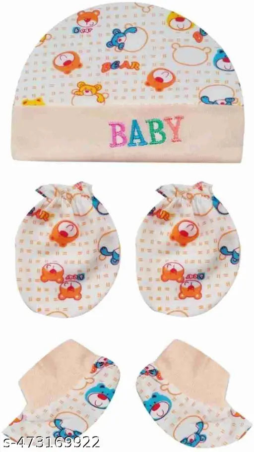 Newborn Cotton Cap & Mittens - Pack of 2