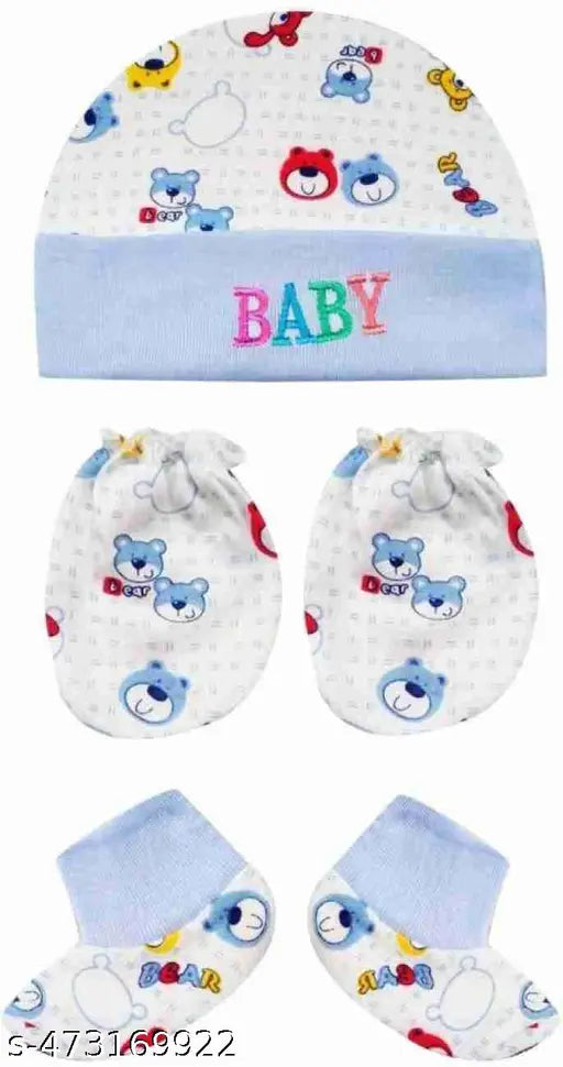 Newborn Cotton Cap & Mittens - Pack of 2