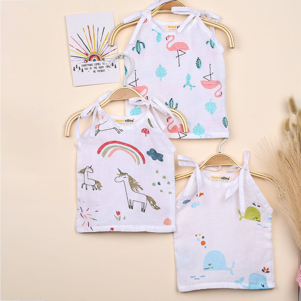 Baby Organic Cotton Knot type Jhabla - Pack of 3