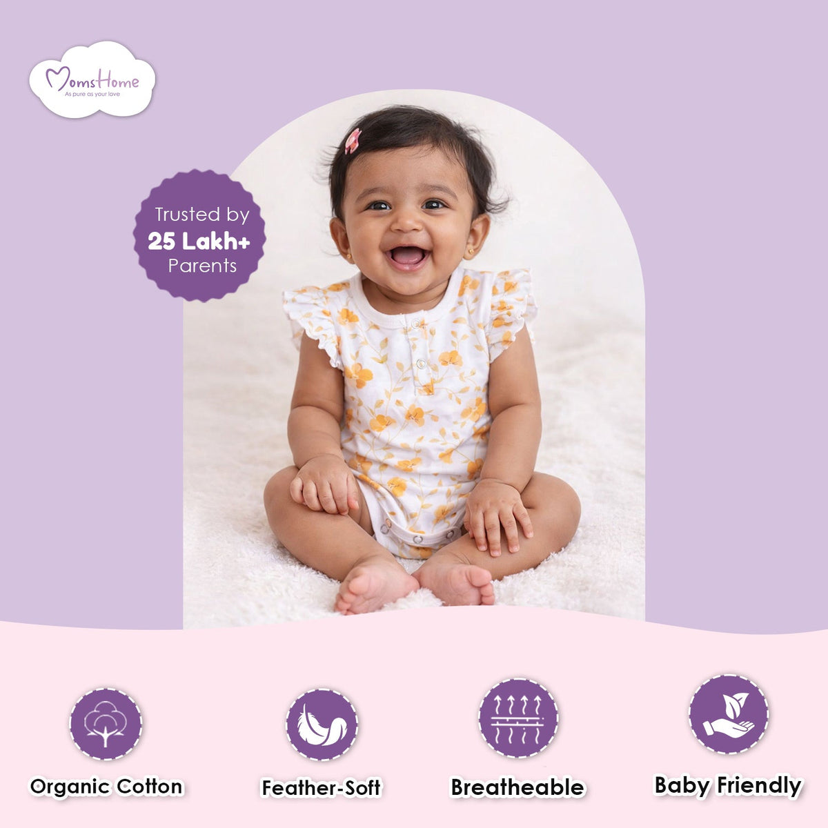 Baby Organic Cotton Onesie - Pack of 2