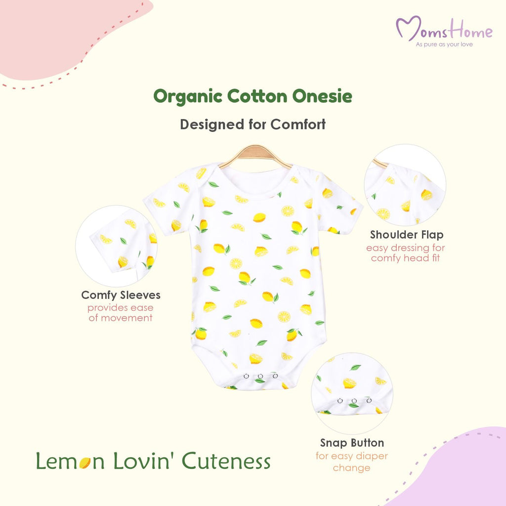 Baby Organic Cotton Onesie - Lemon - Pack of 1